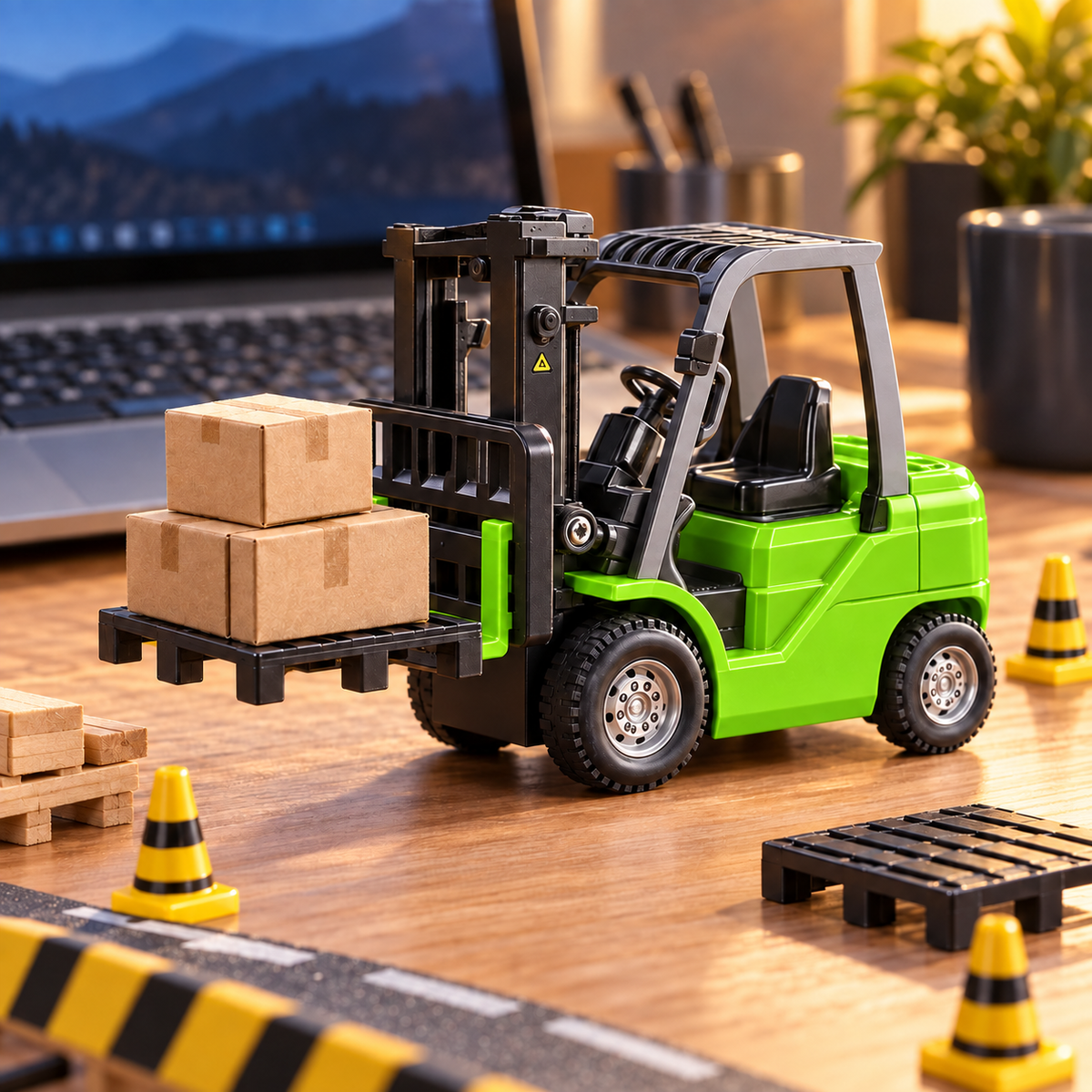 Mini RC Forklift, 1:64 Scale Remote Control Model | Tiny Torquez