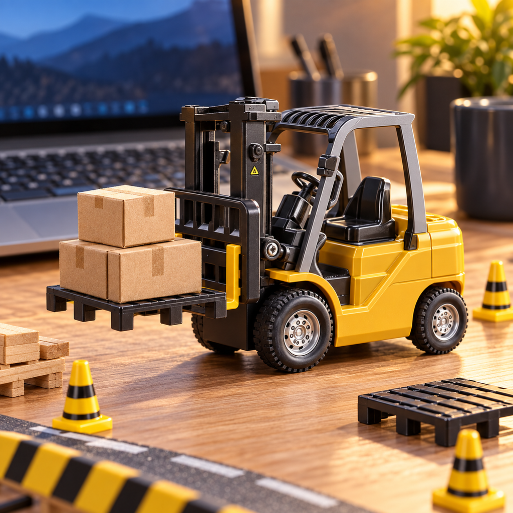 Mini RC Forklift, 1:64 Scale Remote Control Model | Tiny Torquez