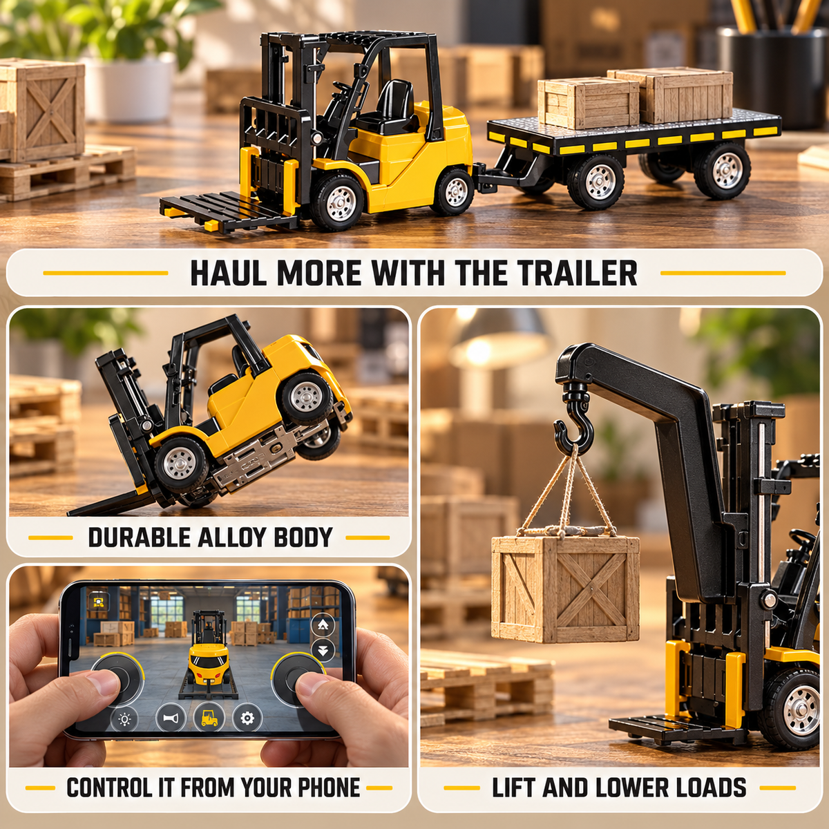 Mini RC Forklift, 1:64 Scale Remote Control Model | Tiny Torquez