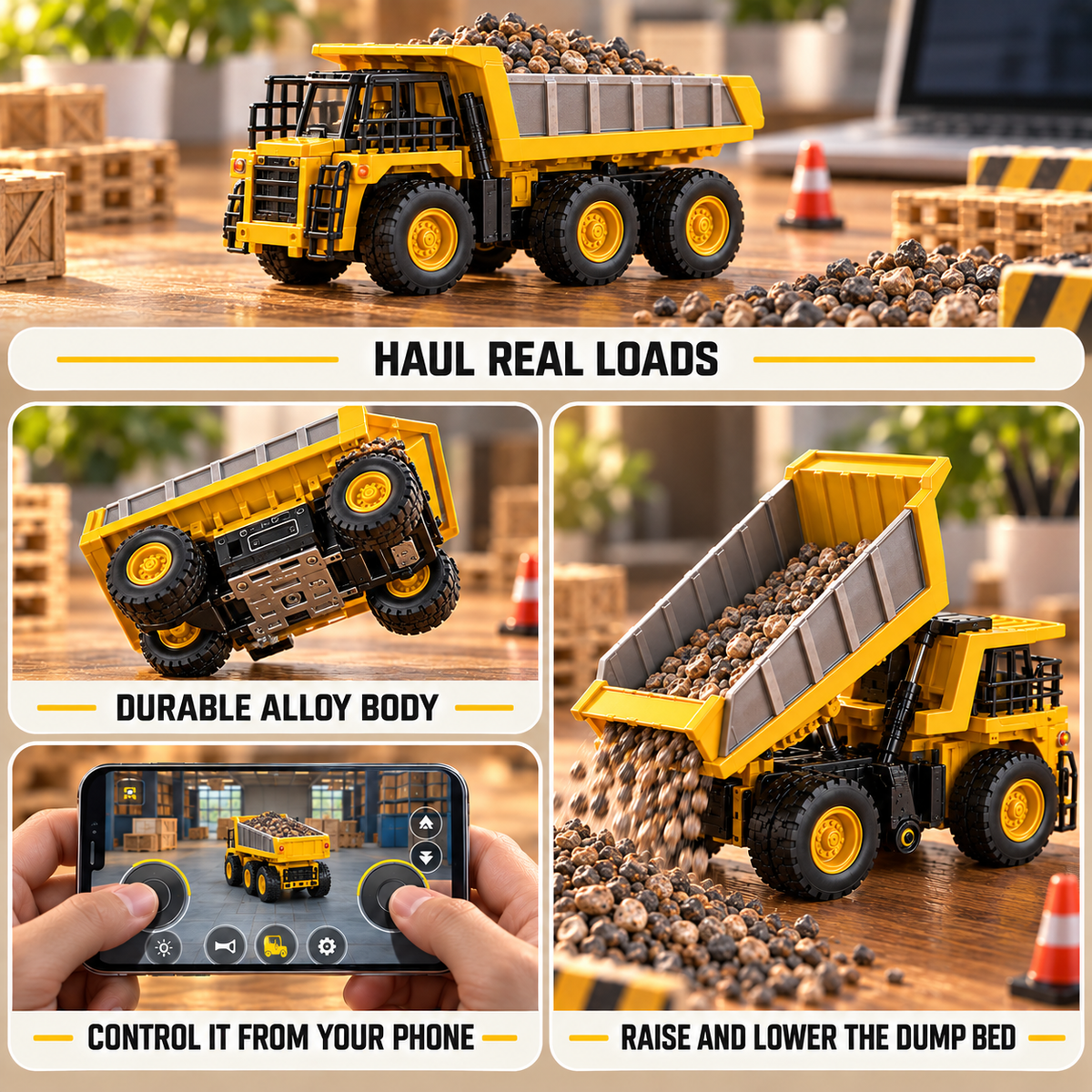 Mini RC Dump Truck, 1:64 Scale | Tiny Torquez