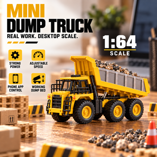 Mini RC Dump Truck, 1:64 Scale | Tiny Torquez