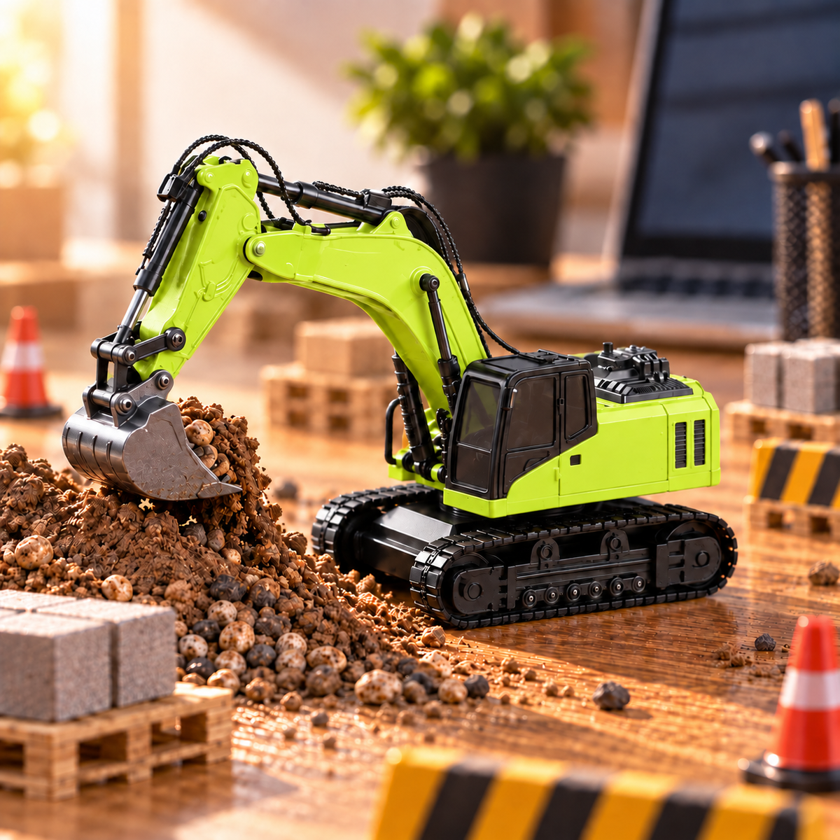 Mini RC Excavator, 1:64 Scale | Tiny Torquez