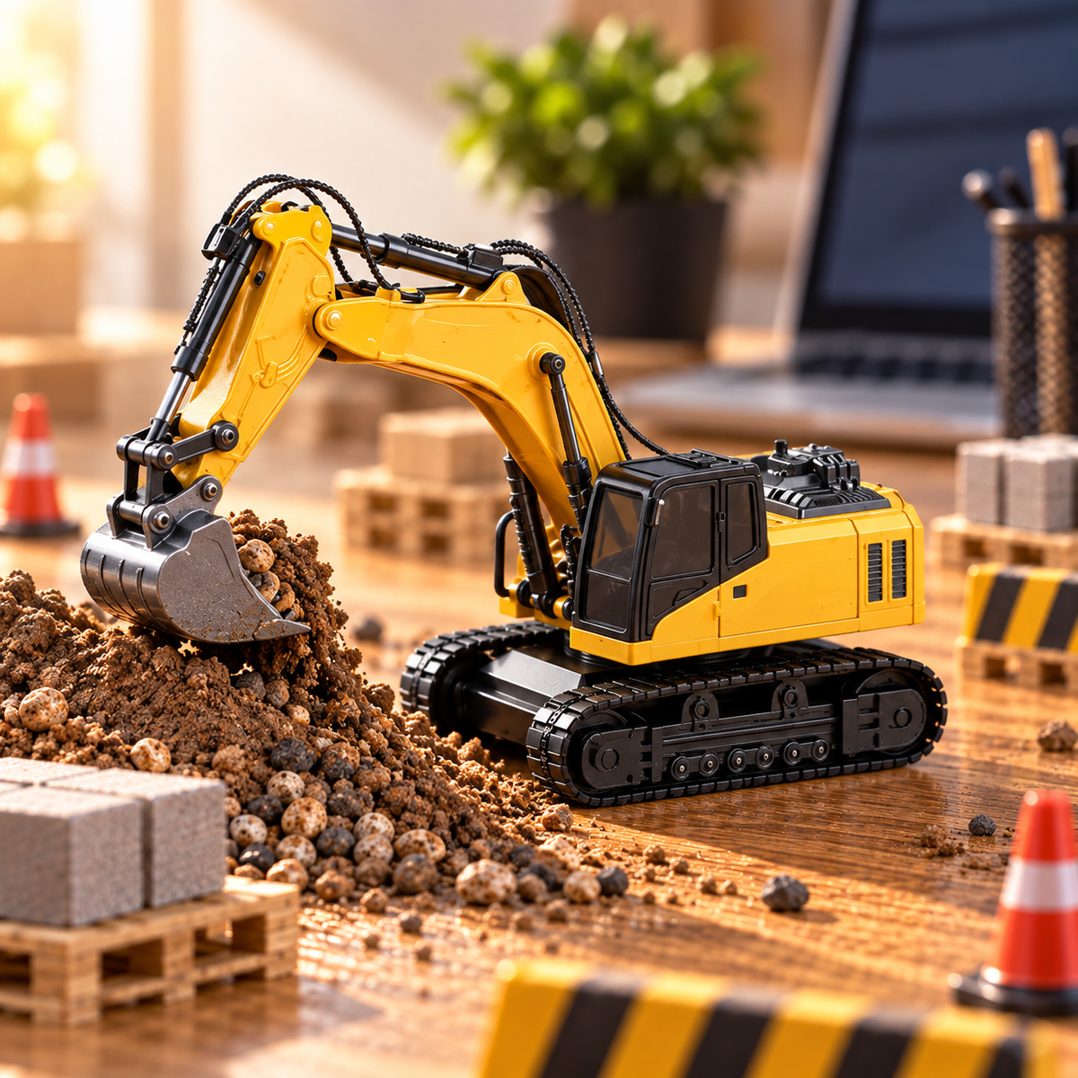 Mini RC Excavator, 1:64 Scale | Tiny Torquez