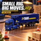 Blue Mini RC Truck & Trailer, 1:64 Scale | Tiny Torquez