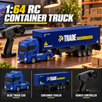 Blue Mini RC Truck & Trailer, 1:64 Scale | Tiny Torquez