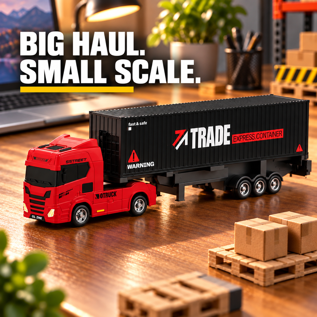 Red & Black Mini RC Truck & Trailer | Tiny Torquez