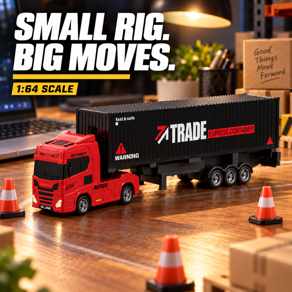 Red & Black Mini RC Truck & Trailer | Tiny Torquez