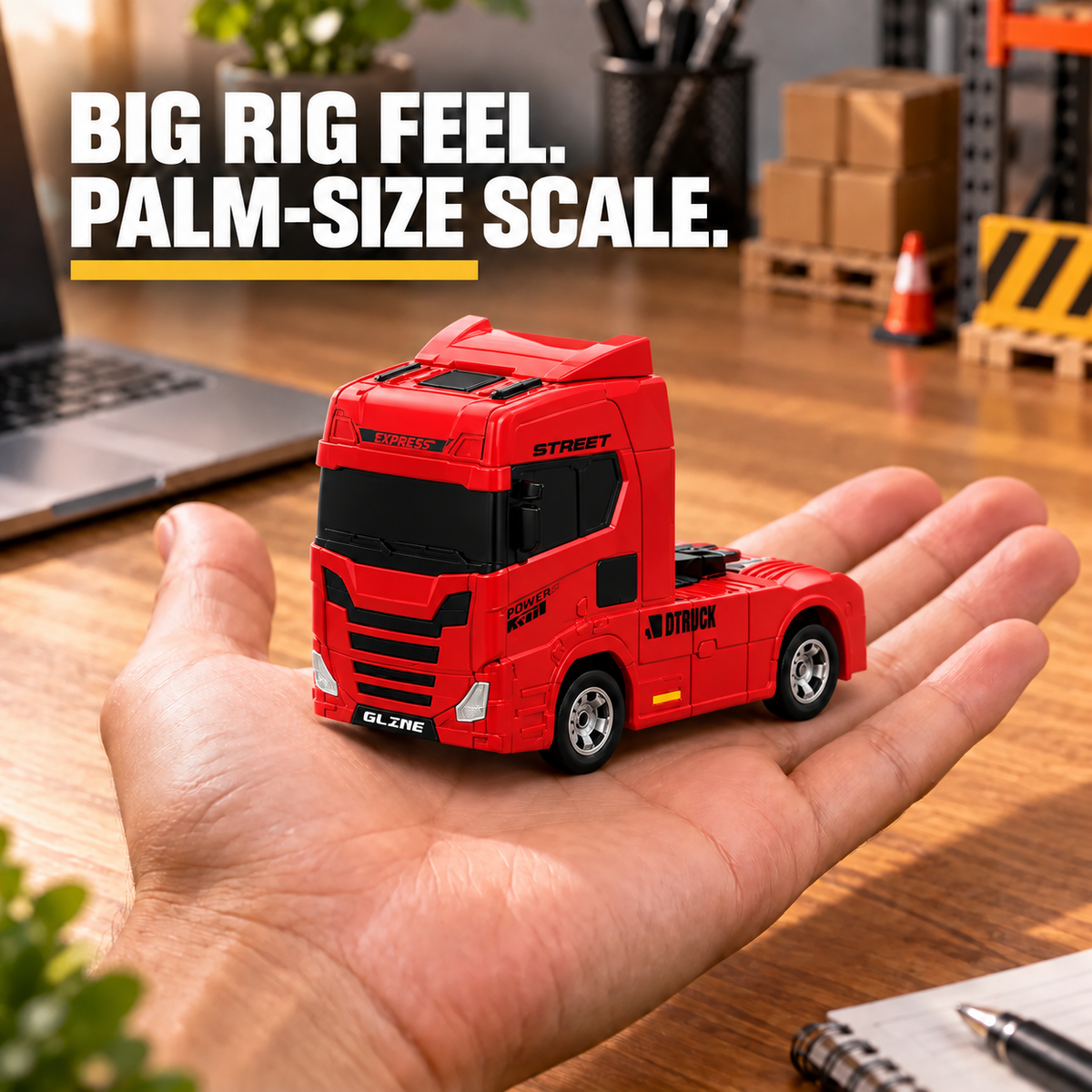 Red & Black Mini RC Truck & Trailer | Tiny Torquez
