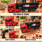 Red & Black Mini RC Truck & Trailer | Tiny Torquez