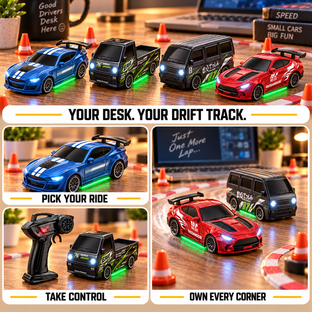 Mini RC 4WD Drift Car, 1:64 Scale | Tiny Torquez