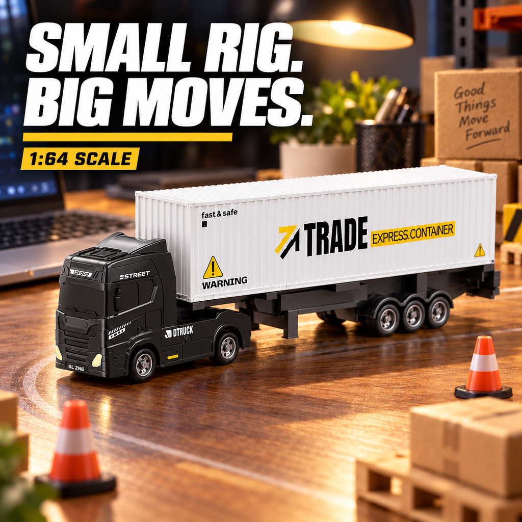 Black & White Mini RC Truck & Trailer | Tiny Torquez