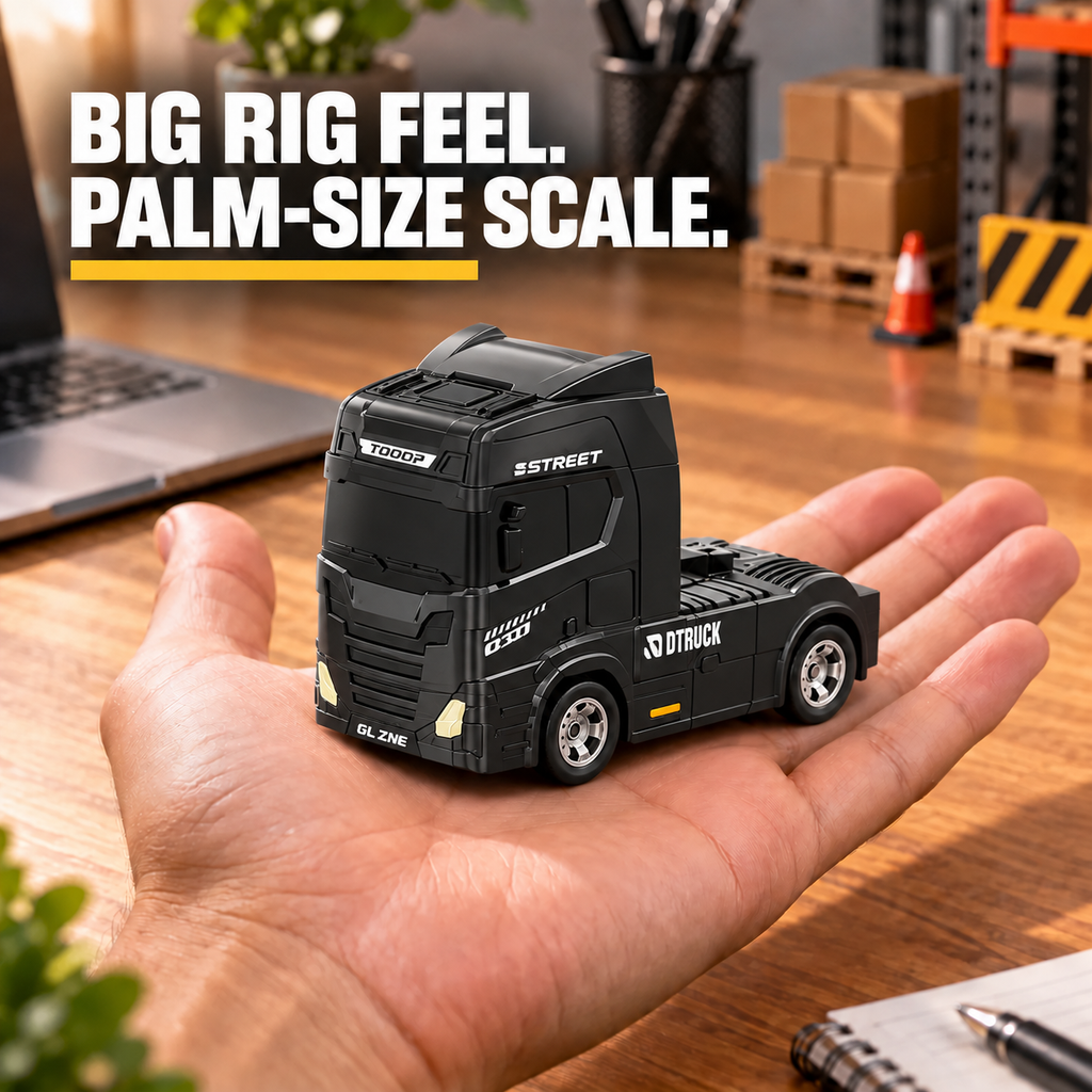 Black & White Mini RC Truck & Trailer | Tiny Torquez