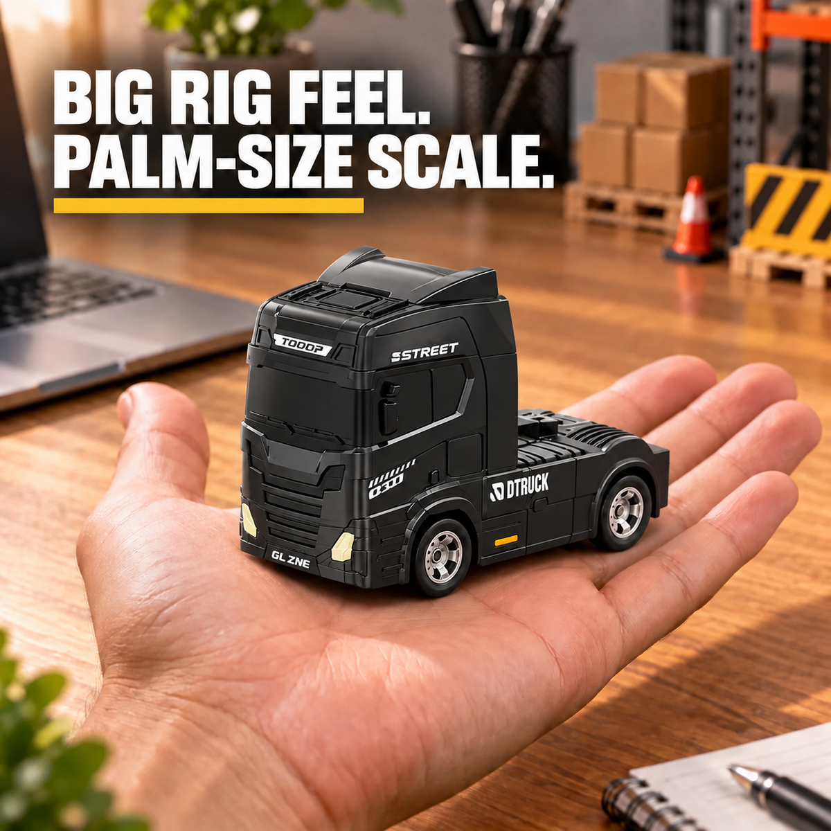 Black & White Mini RC Truck & Trailer | Tiny Torquez