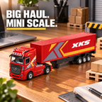 Red Mini RC Truck & Trailer, 1:64 Scale | Tiny Torquez