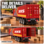 Red Mini RC Truck & Trailer, 1:64 Scale | Tiny Torquez