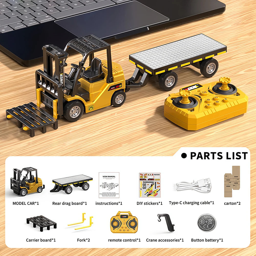Mini RC Forklift, 1:64 Scale Remote Control Model | Tiny Torquez
