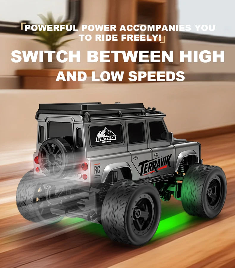 1: 64 Mini Climbing Remote Control Car With Trailer Full Scale Off-road Vehicle Children Toy Model Christmas Gift