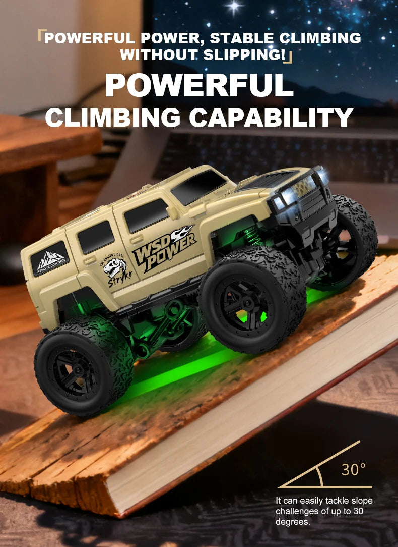 1: 64 Mini Climbing Remote Control Car With Trailer Full Scale Off-road Vehicle Children Toy Model Christmas Gift