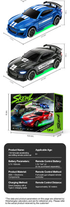 1:64 Desktop Drift Racing Car, 4WD Cool Mini Stunt RC Drift Car With Rechargeable Battery, Holiday Gift For Kids