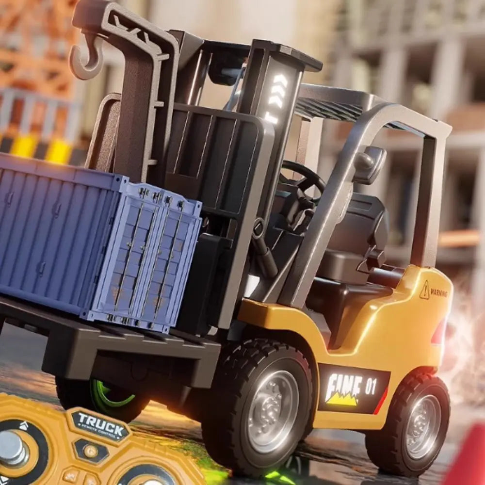 Full Proportion Remote Control Forklift Variable Speed Lighting Effects Alloy Forklift 2.4g Remote Sound Effects Rc Forklift