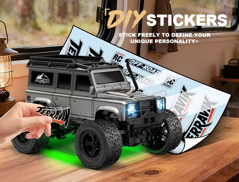 1: 64 Mini Climbing Remote Control Car With Trailer Full Scale Off-road Vehicle Children Toy Model Christmas Gift