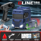 Blue Mini RC Truck & Trailer, 1:64 Scale | Tiny Torquez
