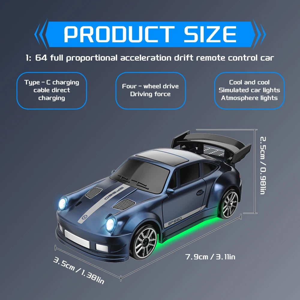 Mini RC RWD Drift Car, 1:64 Scale | Tiny Torquez