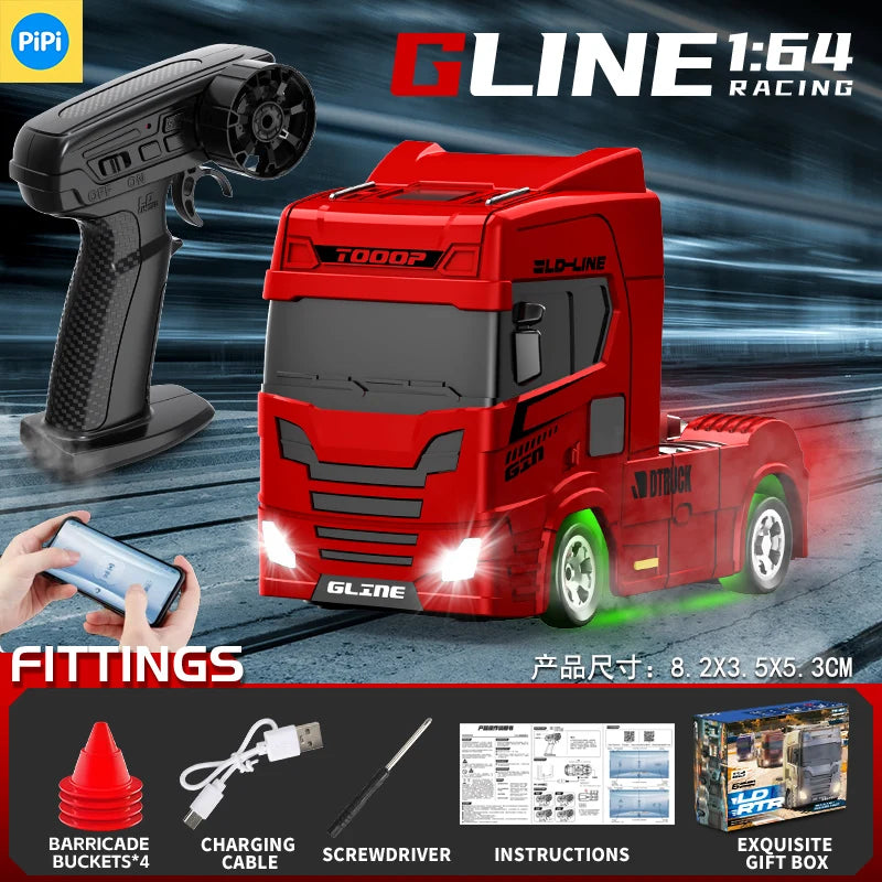 Red & Black Mini RC Truck & Trailer | Tiny Torquez
