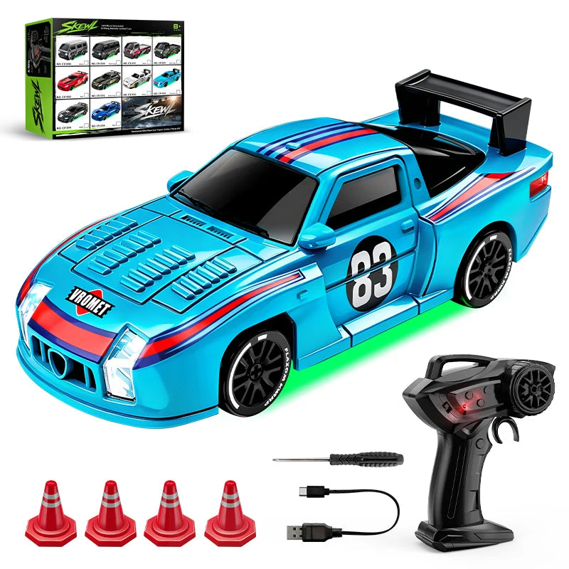 1:64 Desktop Drift Racing Car, 4WD Cool Mini Stunt RC Drift Car With Rechargeable Battery, Holiday Gift For Kids