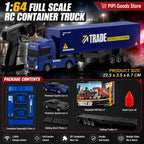 Blue Mini RC Truck & Trailer, 1:64 Scale | Tiny Torquez