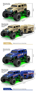 1: 64 Mini Climbing Remote Control Car With Trailer Full Scale Off-road Vehicle Children Toy Model Christmas Gift