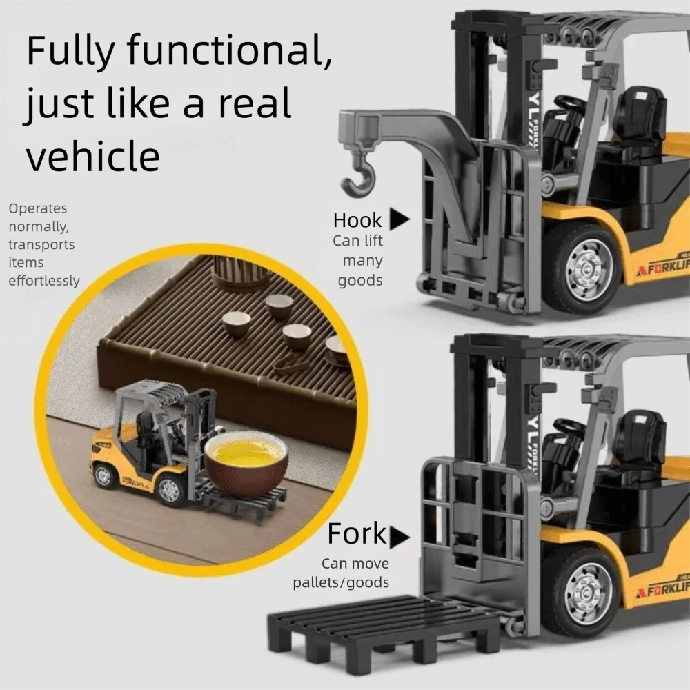Full Proportion Remote Control Forklift Variable Speed Lighting Effects Alloy Forklift 2.4g Remote Sound Effects Rc Forklift