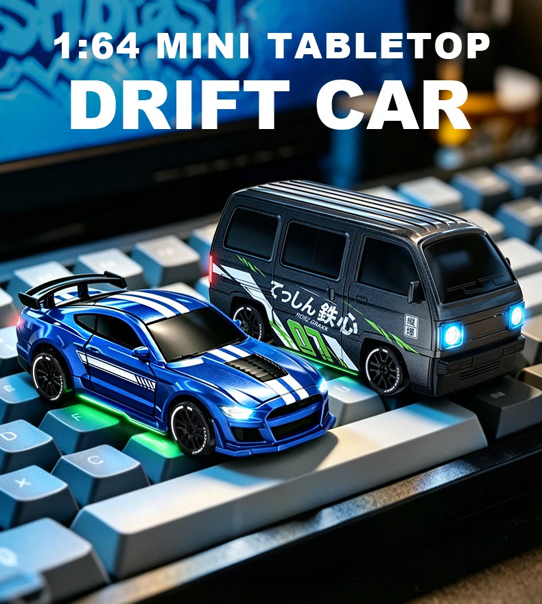 1:64 Desktop Drift Racing Car, 4WD Cool Mini Stunt RC Drift Car With Rechargeable Battery, Holiday Gift For Kids