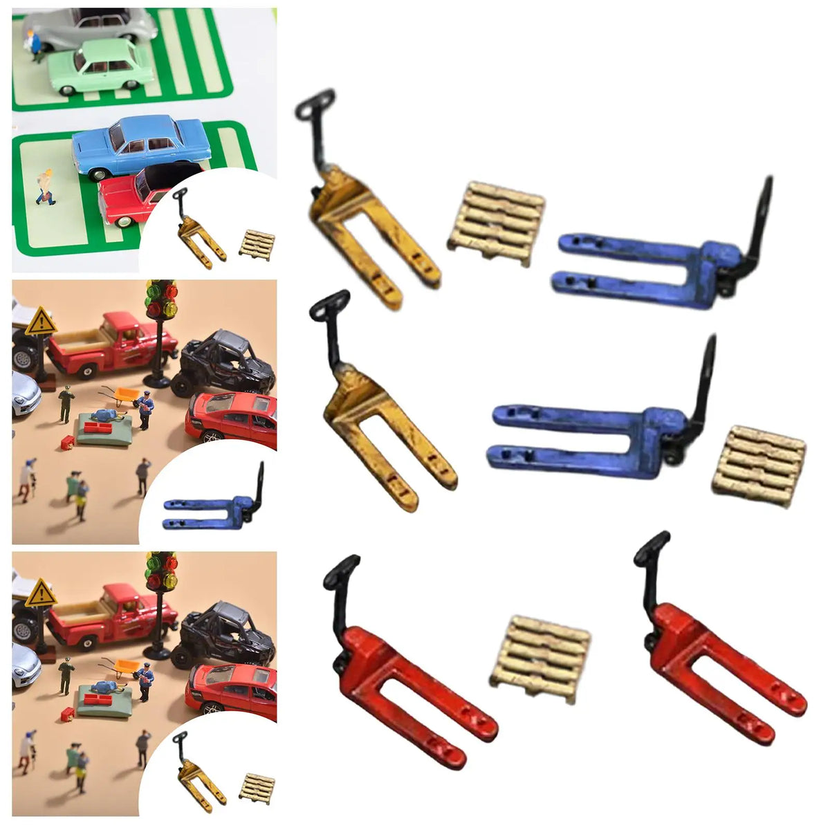 Forklift RC Model 1/64 Scale Miniature Sculpture Garage Diorama Accessory for Car Repair Shop Scene Decoration