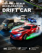 1:64 Desktop Drift Racing Car, 4WD Cool Mini Stunt RC Drift Car With Rechargeable Battery, Holiday Gift For Kids