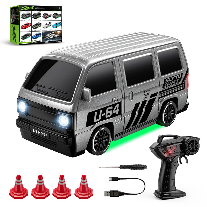 1:64 Desktop Drift Racing Car, 4WD Cool Mini Stunt RC Drift Car With Rechargeable Battery, Holiday Gift For Kids
