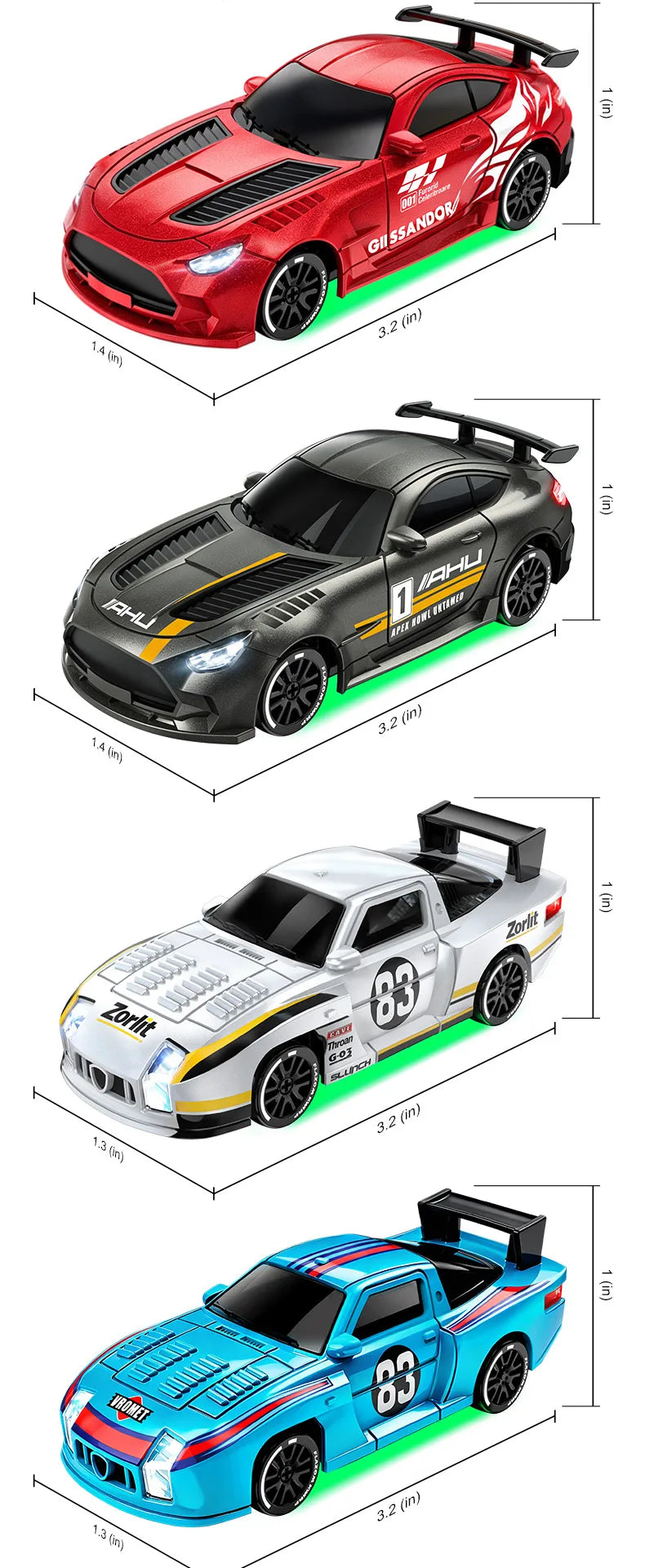 1:64 Desktop Drift Racing Car, 4WD Cool Mini Stunt RC Drift Car With Rechargeable Battery, Holiday Gift For Kids